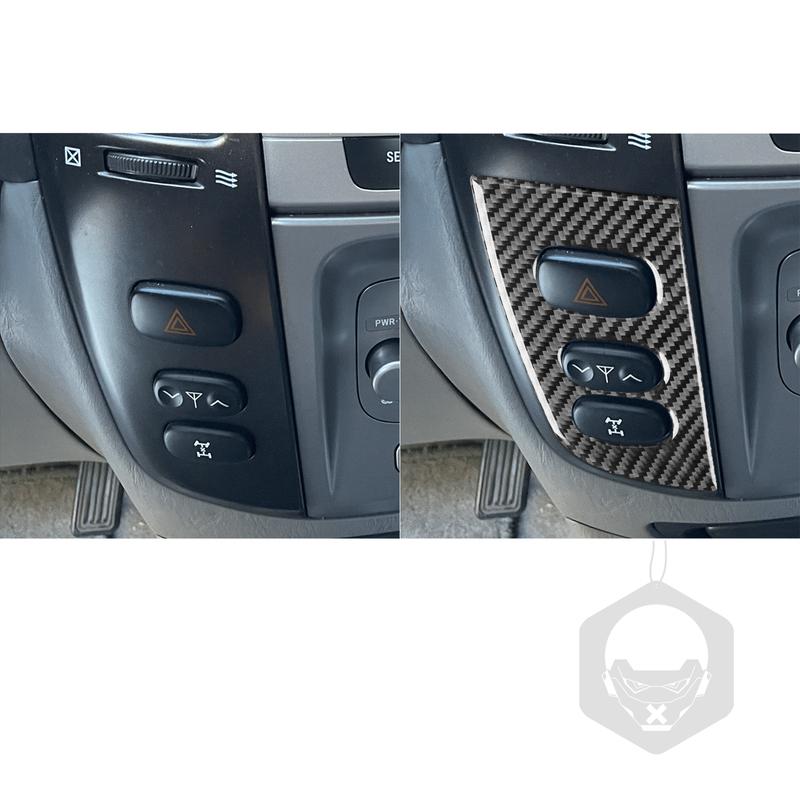 Real Carbon Fiber Car Accessories Hazard Warning Light Trim Cover Soft Sticker For Lexus LX For Toyota Land Cruiser 2003-2007