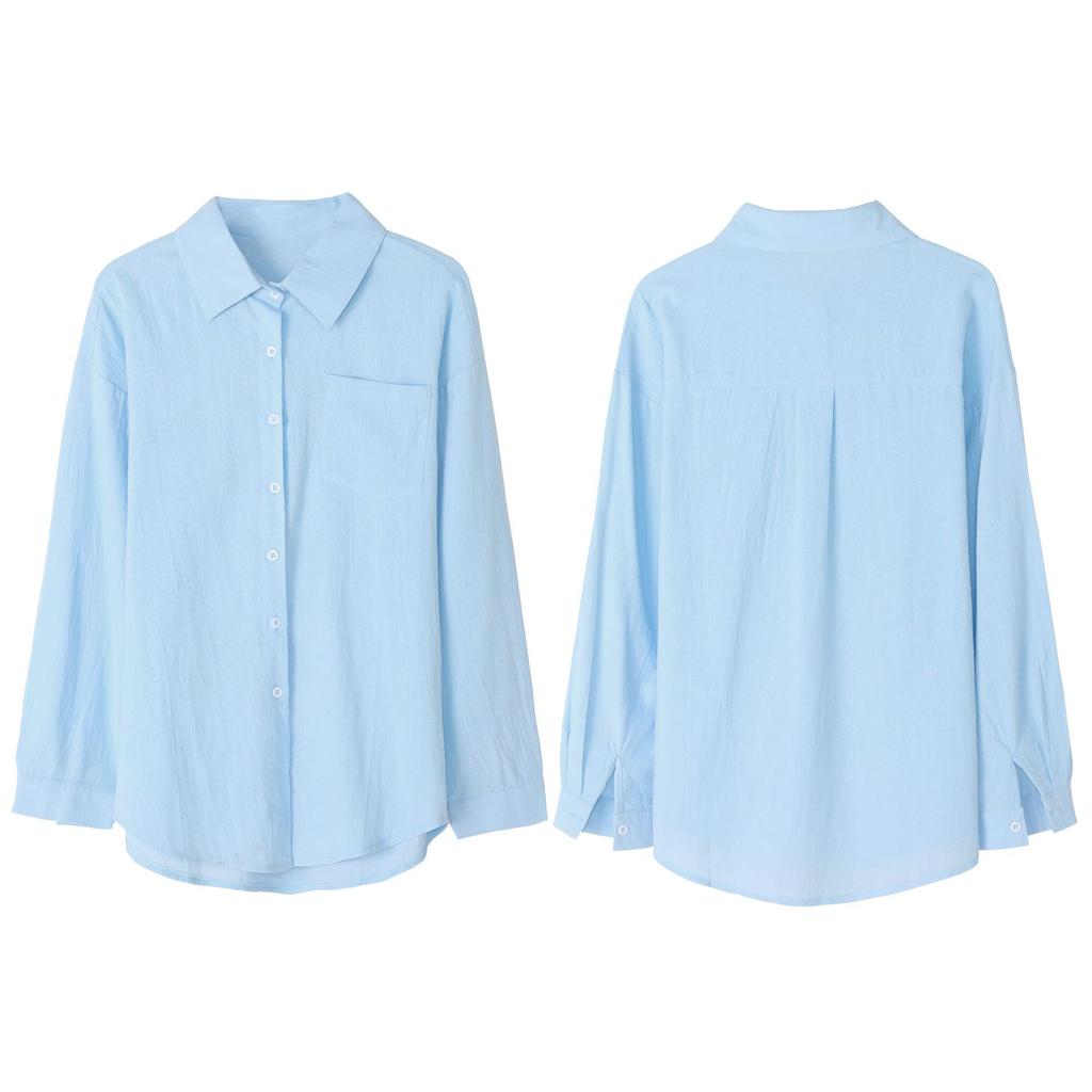 Spring Autumn Women's Tops Ladies Long Sleeve Office Pocket Sweet Shirts Business Women's Shirt