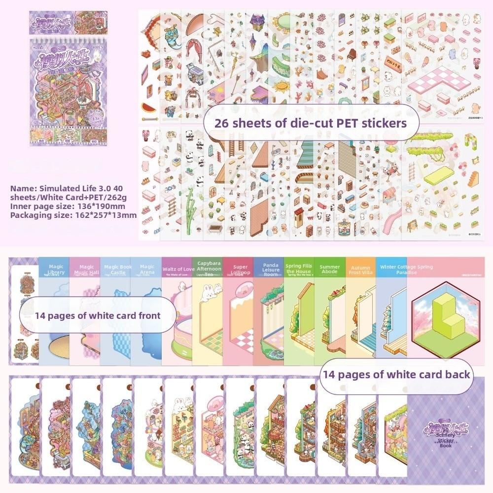 PET Scenery Stickers Die-cut Puzzle Stickers New Miniature Scene Stickers Children Gifts