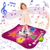 Girls Dance Mat, Kids Light Up Dance Playmat, Adjustable Volume Dance Pad W/ 5 Built-in Music & AUX, LED Lights Adjustable for Kids 3 4 5 6 7 8 9 10+