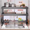 Yunshuang Black Double-Layer Countertop Sink Storage Rack