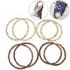 1Pair Round Bamboo Bag Handle For Handcrafted Handbag Diy Bags Accessories