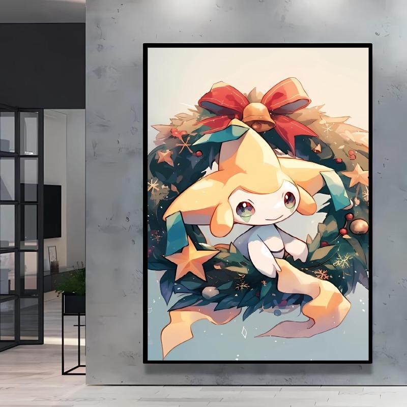 Canvas Wall Art Pokemon Pikachu Poster Prints Cute Cartoon Character Picture Classic Living Room Home Decoration Christmas Gift