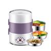 Electric Lunch Box with Three Layers, Scheduled Cooking and Heating, Stainless Steel Insulated Lunch Box