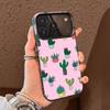 Чехол для телефона с кактусами и суккулентами для iPhone 17 16 15 14 13 12 11 Pro Max Plus Серебристый карамельный Матовый чехол