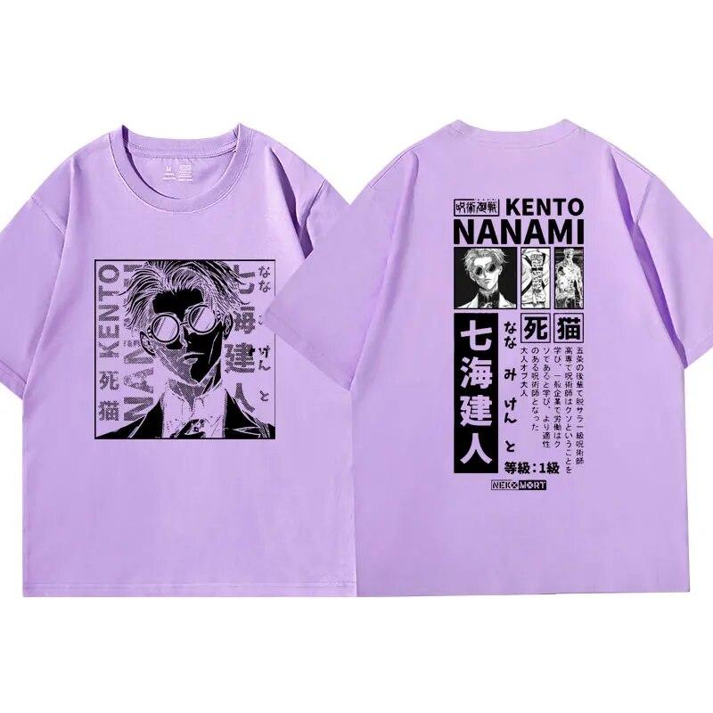 Футболка с изображением аниме дзюдзюцу кайсен, японская футболка унисексга Нанами Кенто с короткими рукавами, унисекс, 100% хлопок, повседневная футболка большого размера, унисекс