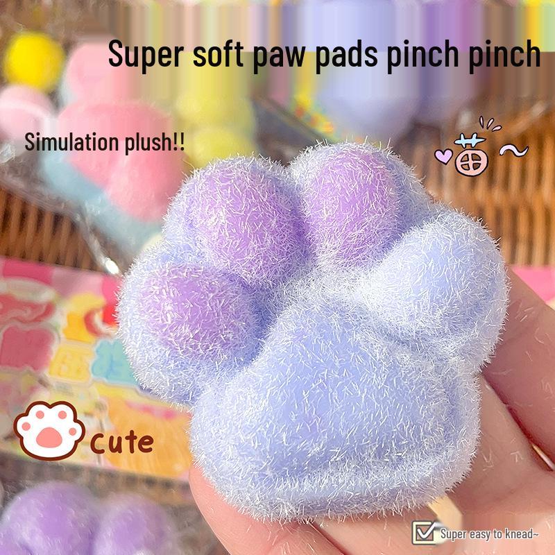 Dopamine Big Cat Paw Plush Squeezy Toy - Super Soft TPR Decompression Artifact