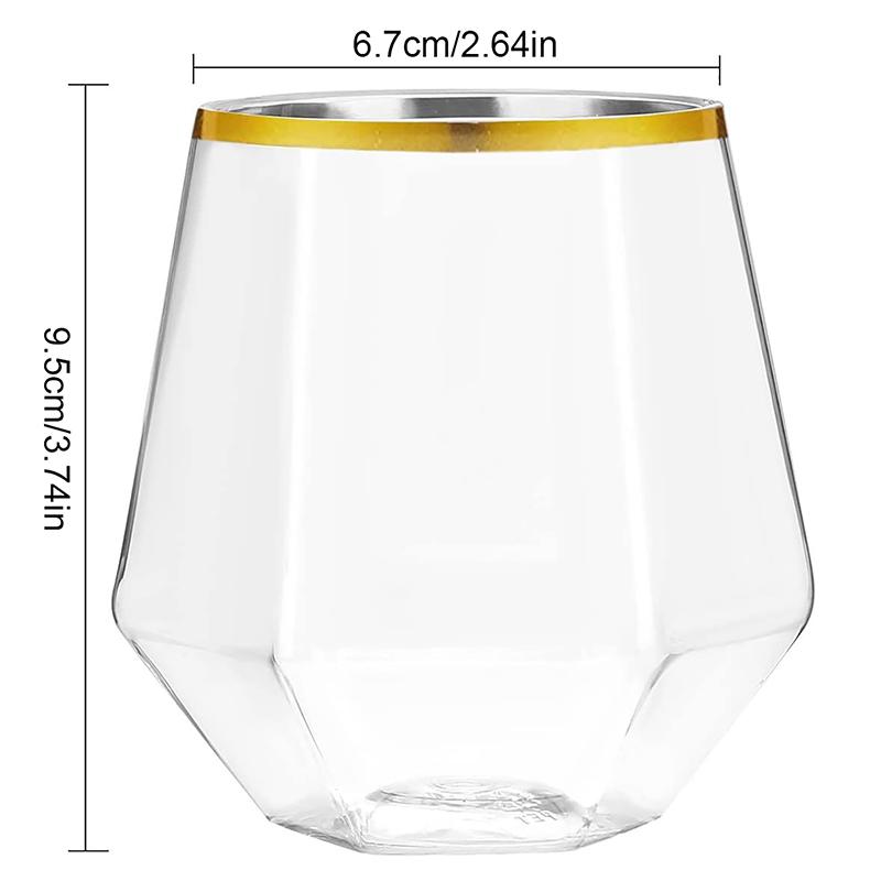 Европейский стиль, алмазное стекло с золотой кромкой, шестиугольный пластиковый бытовой прозрачный бокал для виски, шестиугольный бокал для иностранного вина