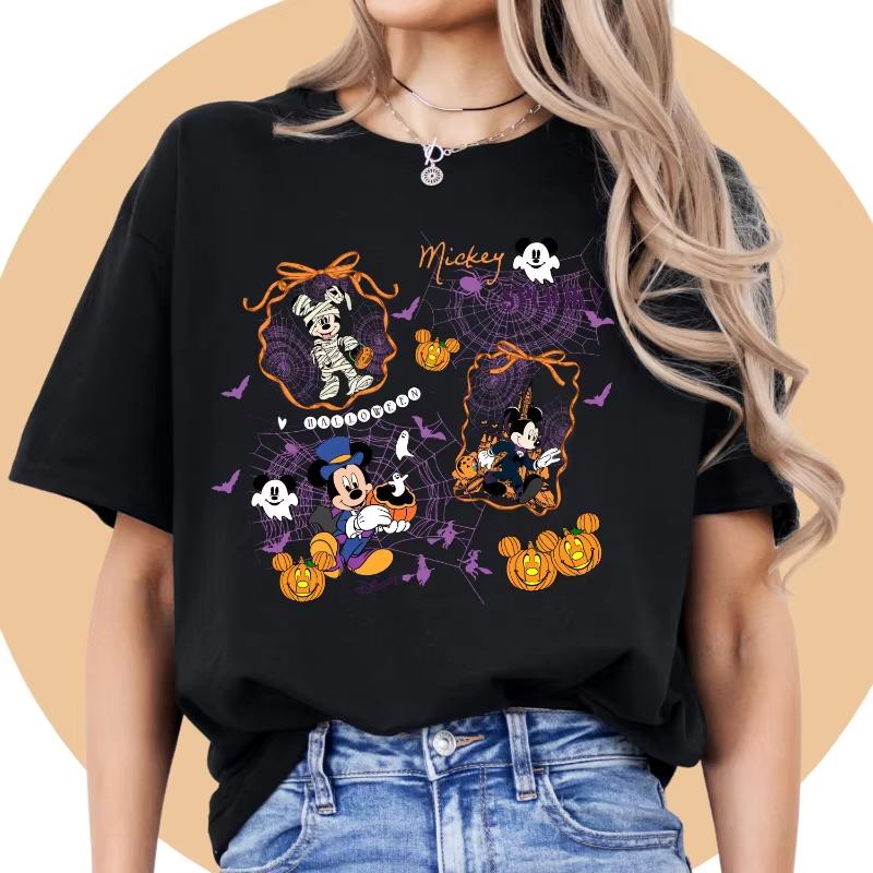 Halloween Shirt and Friends Matching Tee Spooky Season Family Shirts Halloween Trip Outfit Unisex Women Loose Cotton