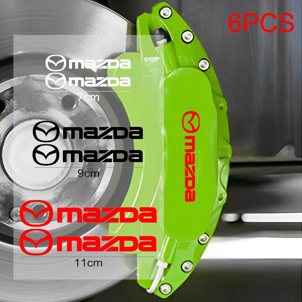 6Pcs Car Brake Caliper Vinyl Stickers Wheel Decals for Mazda MS Speed CX4 Atenza 3 Axela 2 MX5 CX7 CX5 CX9 323 RX8 626 CX30 Bt50 qws22