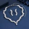 Super Flash Luxury High-End Zircon Pendant Necklace Women'S Wedding Wedding Earrings Necklace Jewelry Set