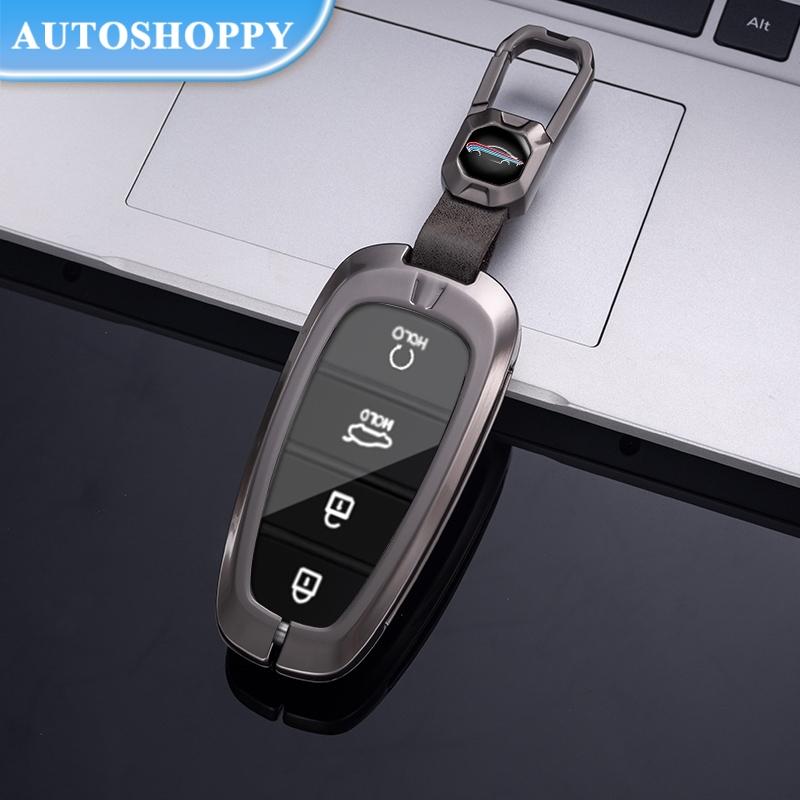 New Metal Zinc Car Key Cover for Hyundai Santa Fe Tucson 2022 NEXO NX4 Atos Solaris Prime2021 4 5 Buttons Premium Key Case