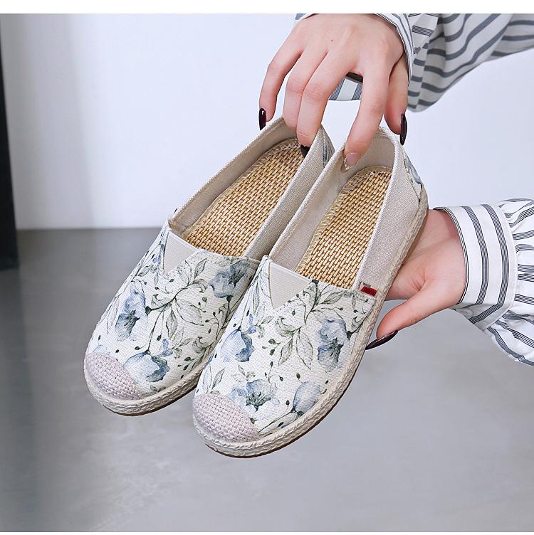 Эспадрильи, дышащая обувь на плоской подошве для женщин, холщовые мокасины без застежек, удобные нарядные повседневные рабочие туфли на плоской подошве, легкие женские туфли для вождения и ходьбы