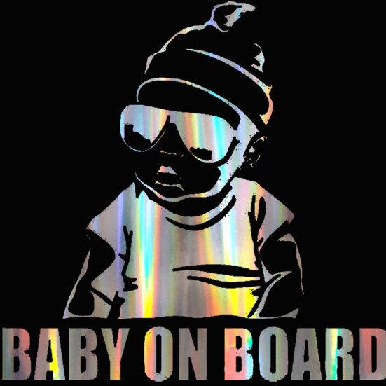 Красочное лазерное окно для тела ребенка в автомобиле, наклейка, светоотражающий предупреждающий знак, декор