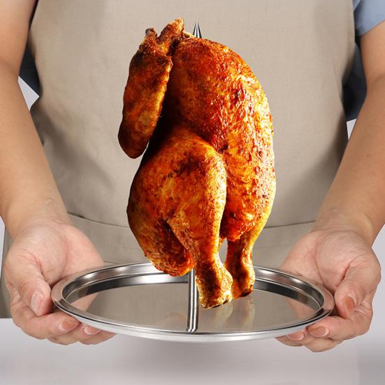 Съемная подставка для вертела, пищевая нержавеющая сталь, прочная конструкция, вертикальный держатель для курицы для улицы