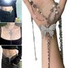 Multi Layer Chain Necklaces Irregular Body Chains Wasit Belt Chain with Butterfly Pendant Fashionable Jewelry Gift