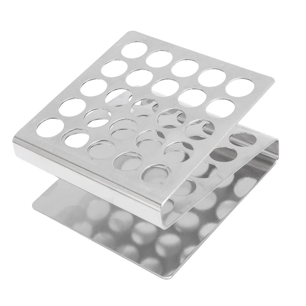 25 Holes 15/17mm Solid Stainless Steel Test Tube Rack 15ml Centrifuge Tube Rack Laboratory Use