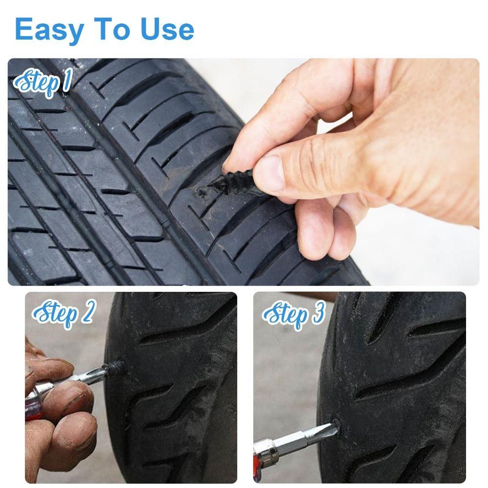 50Pcs Self-Service Tool Spiral Rubber Screws S/M/L/XL Tire Screw Plugs Car Tire Repair