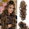 MERISIHAIR Synthetic Claw Clip Ponytail Hair Extensions Long Curly Wavy Ponytail Natural For Women Daily Wear