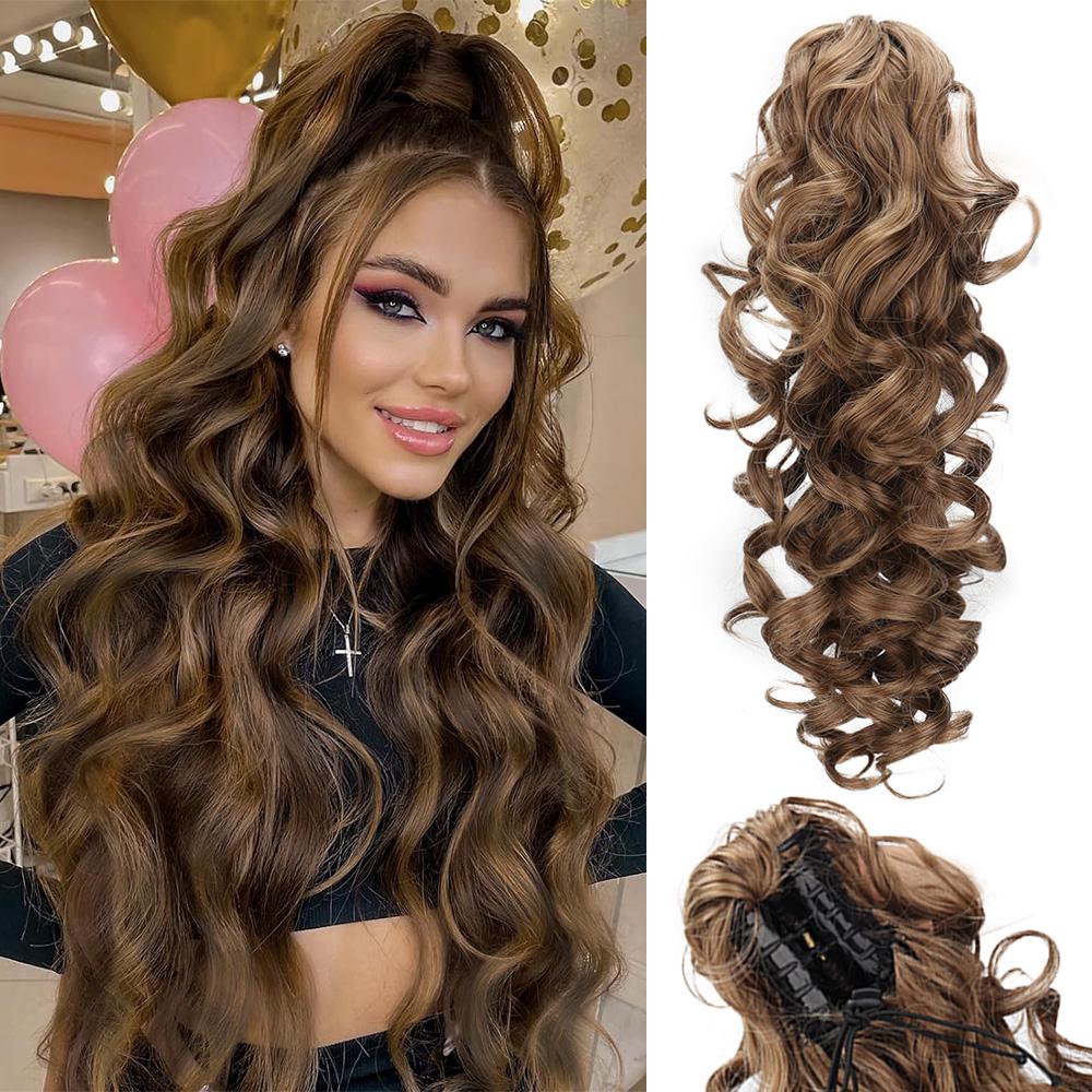 MISSQUEEN Синтетические волнистые кудрявые накладные хвосты Элегантный хвост-краб для женщин - Простой в использовании и стильный парик Аксессуары для волос