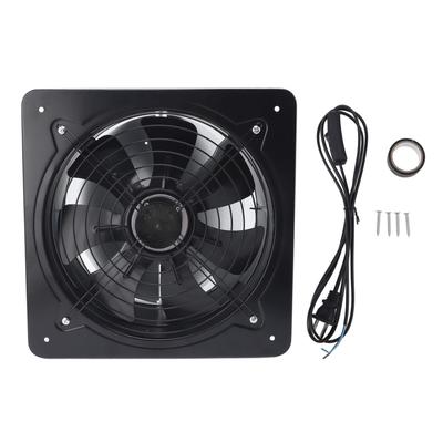 Промышленный вытяжной вентилятор 12 дюймов с низким уровнем шума для оконной вентиляции для кухни, черный