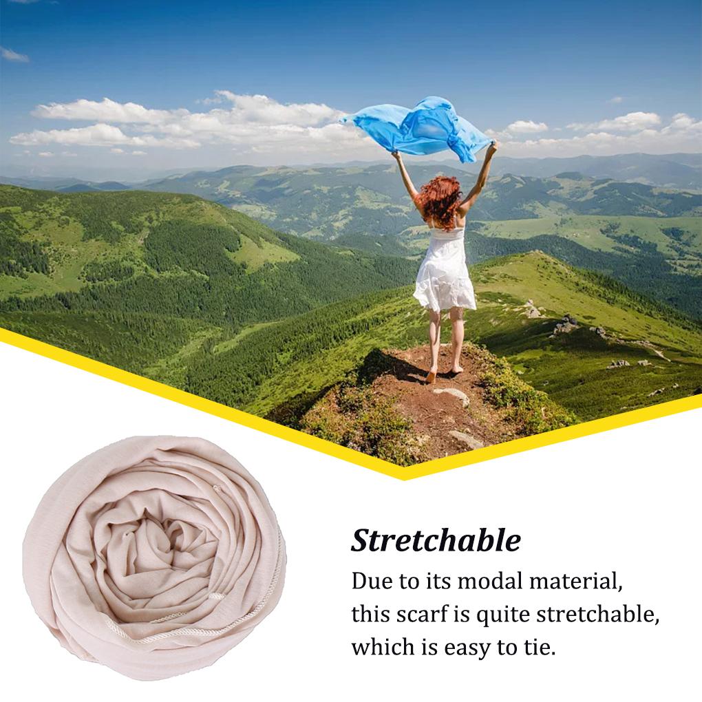 Turban Scarf Plain Color Softness Neckcloth Head Wrap Widely Applicable Women Accessory Sweet Gift Shawl Long Hair Scarves