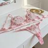 Floral Embroidery Perspective Lingerie Kit Lace Rose Flower Bra Briefs Set  Valentine's Day