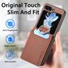 Magnetic Ring Holder Leather Wallet Card Slot Case for Samsung Galaxy Z Flip 5 Z Flip4 Z Flip3 5G Zflip4 Kickstand Vertical Cover