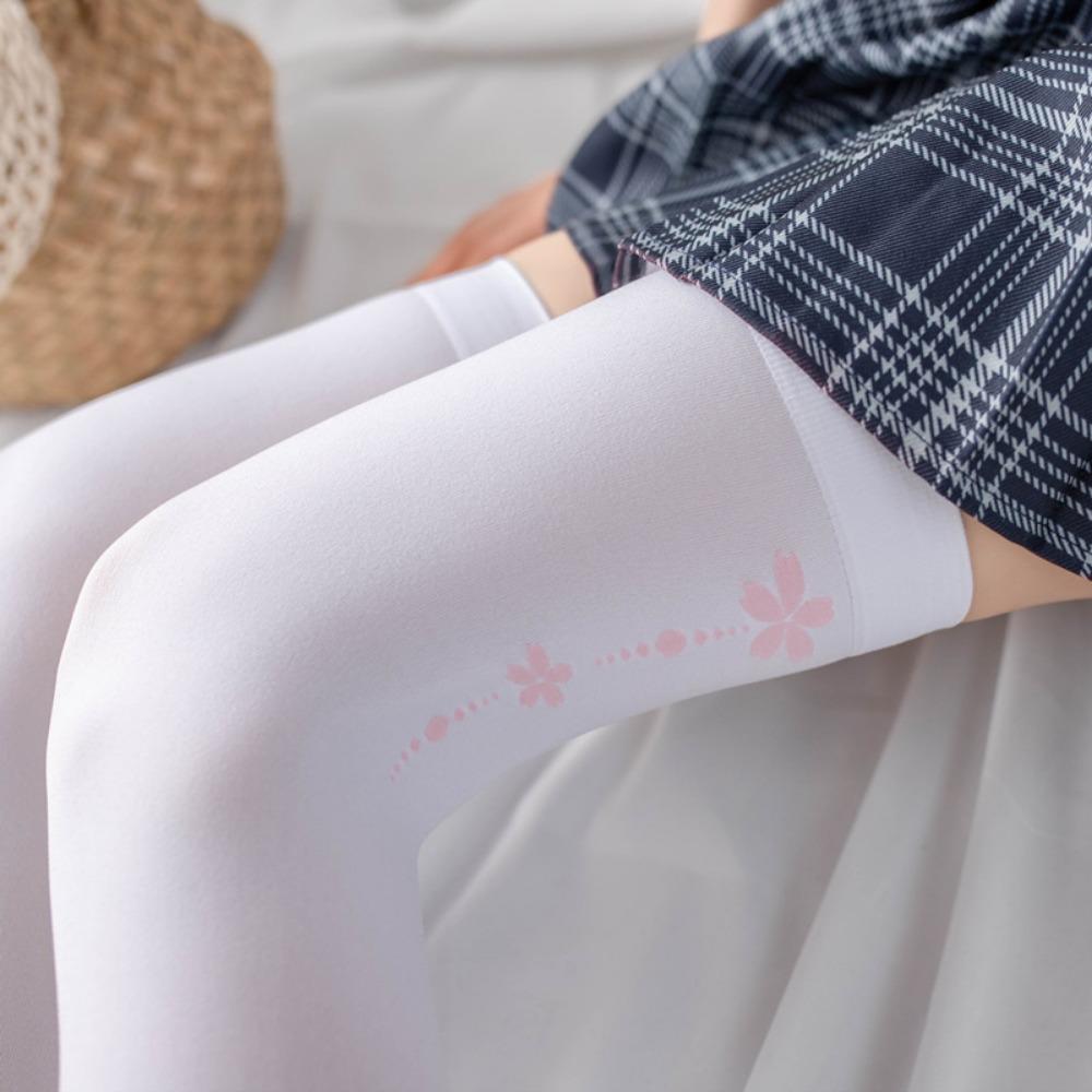 Лолита Двумерный Взрослый Секс JK Белые Чулки Японская Анимация Жаккардовый Бархат Милые Длинные Носки с Лапками Кошки