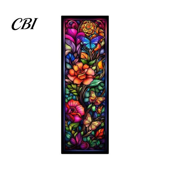 Rose Design Bookmark Stained Glass Flower Bookmark, Floral Acrylic Suncatcher Lightweight Plant Book Page Marker, Gifts for Bookish, Women Retro Style
