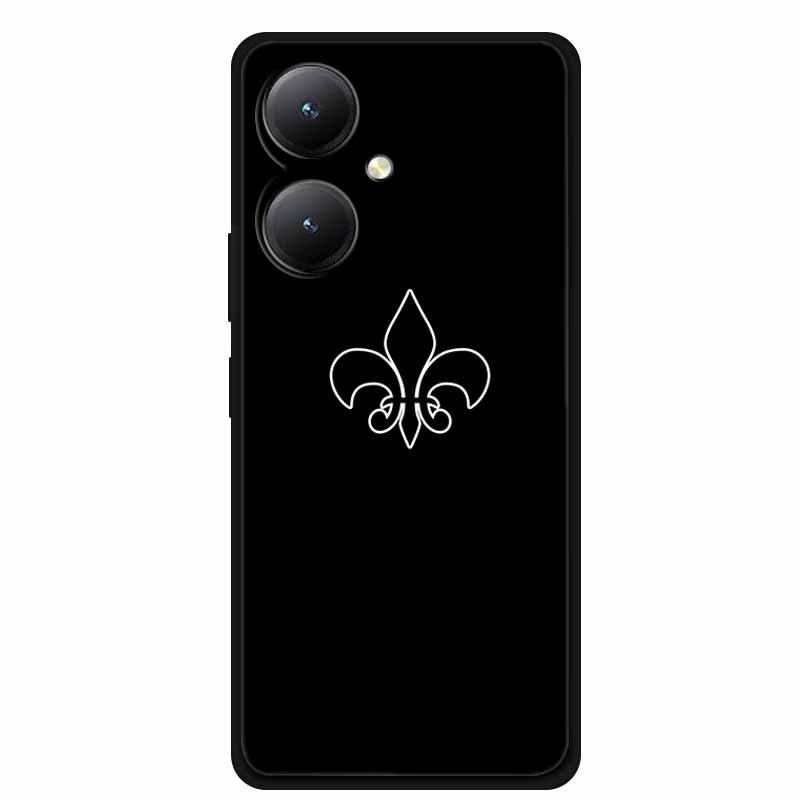 Черный мягкий чехол из ТПУ для телефонов Y27 4G, Y35, Y35m+, Y55T 5G - Дизайн с перекрестными линиями