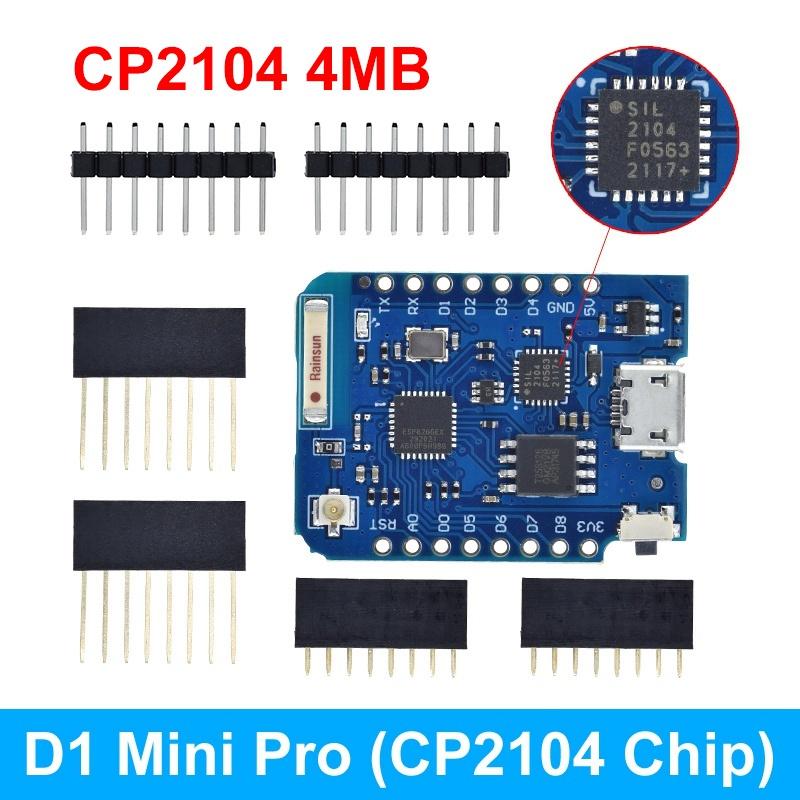 WEMOS D1 Mini Pro 16 МБ Внешний разъем для антенны NodeMCU на базе ESP8266 CP2104 CH9102 WIFI Плата разработки для arduino