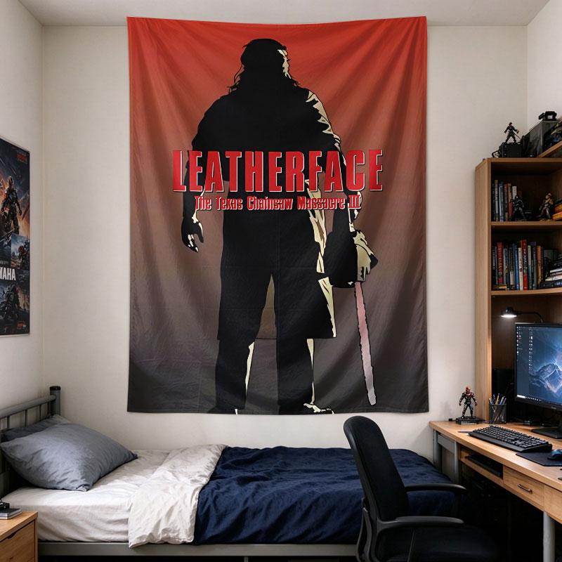 Leatherface Texas Chainsaw Massacre 3 Horror Movie Poster Silhouette Chainsaw Art