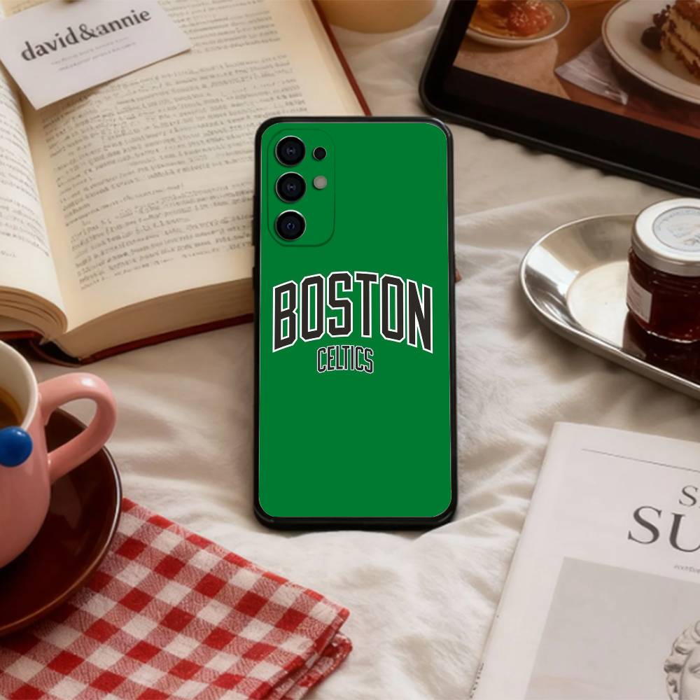 B-Boston C-Celtics B-BS pattern Phone Case For Samsung S 25,24,23,22,30,21,10,9,Ultra,Plus,Lite,FE,4,5 G Soft Black Case