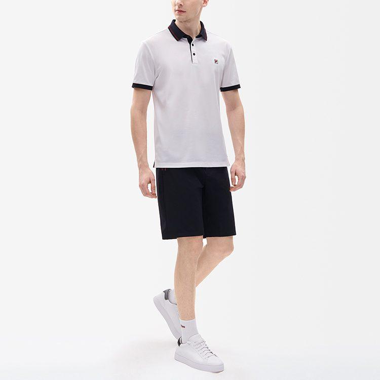FILA Polo Shirts Men's Standard White Polo Collar Moderate Straight Fit F11M231117FWT