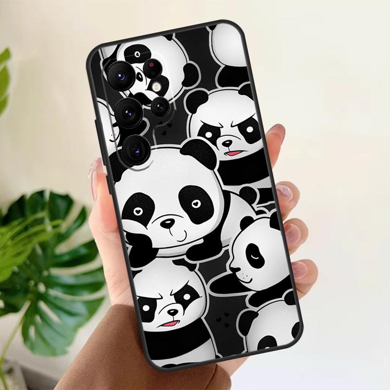 Мягкий чехол с животным Панда для Samsung Galaxy S25 S21 S22 S23 S24 Ultra S9 S10 Plus S20 FE S24 FE