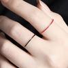YIZIZAI Real 925 Sterling Silver Simple Thin Enamel Red Black Finger Rings For Women Wedding Jewelry Gifts
