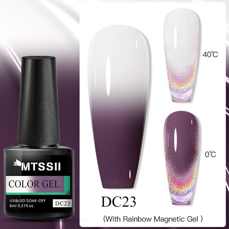 2 шт. Mtssii 6 мл терморадужный голографический магнитный гель с изображением кота, изменяющий температуру, магнитный гель-лак, лазерный гель для замачивания