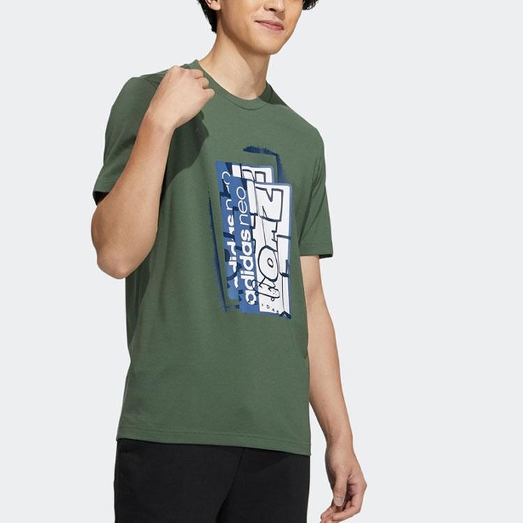 Adidas Neo Straight T Shirt Men's Green GS2582