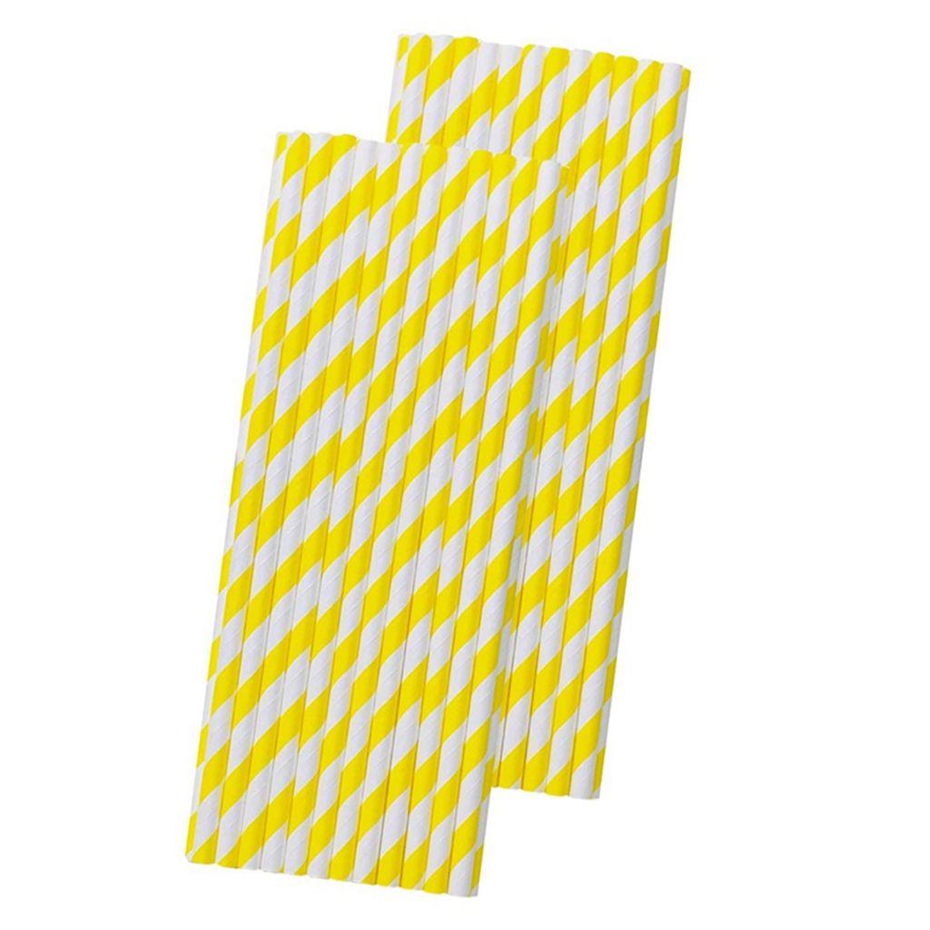 Colorful Stripe Pattern Drinking Accessories Paper Drinking Straws Disposable Straws Party Supplies