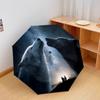 1 шт. Автоматический складной зонт - Ретро-узор «Свирепый волк», Портативная и складная конструкция с 8 спицами, Рождественские и Дни рождения