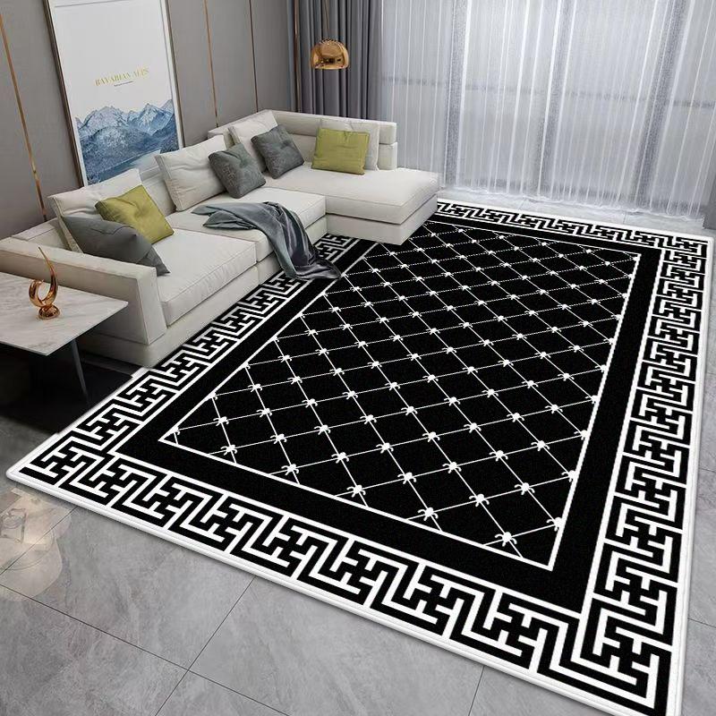 Modern Decorative Carpet black Living Room Minimalist Style Home Decor Home Large Area Bedside Washable Floor Mat Dining Room