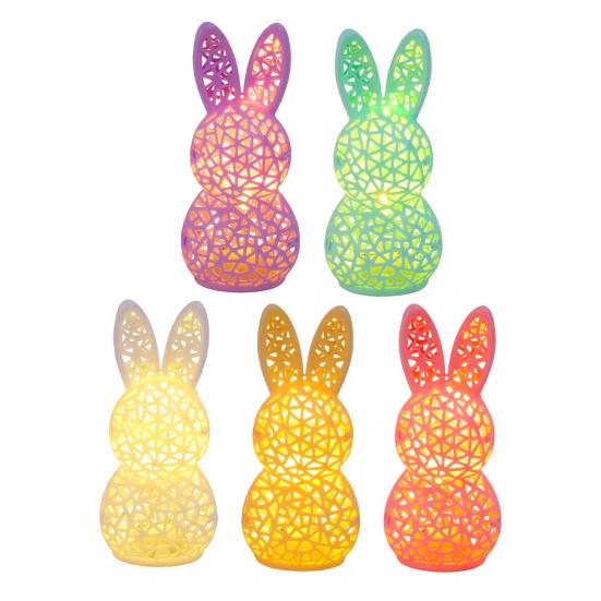 3D Printed Rabbit Lamp Hollow Bunny Night Light for Kid's Room Bedroom Nursery Easter Party Table