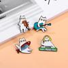 Guitar Women Suit Lapel Pins Accordion Music Cat Badges Temperament Animal Theme Metal Pin Gift