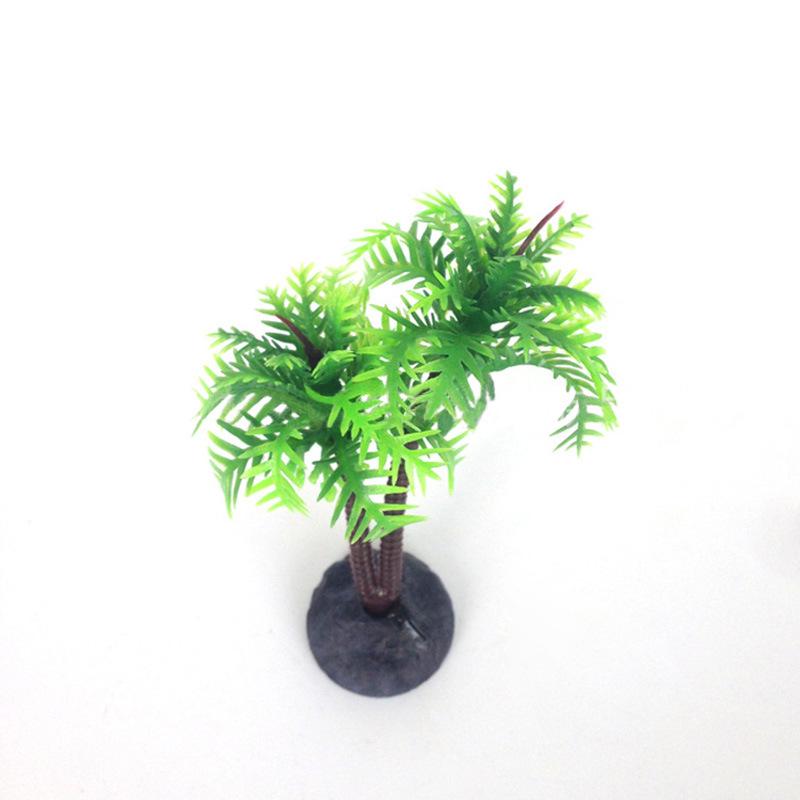 Artificial Water Plants & Rockery Bonsai Accessories for Fish Tanks - Small Coconut Tree Landscaping