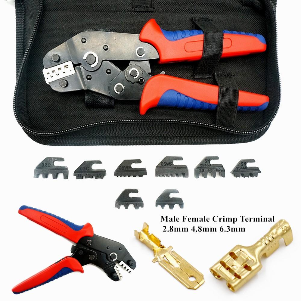 Клещи обжимные SN-48BS(=СН-48Б+СН-28Б) Больше зажимов для 2,8 4,8 6,3 VH3.96/трубных/изоляционных клемм, электрический зажим, минимальный набор инструментов