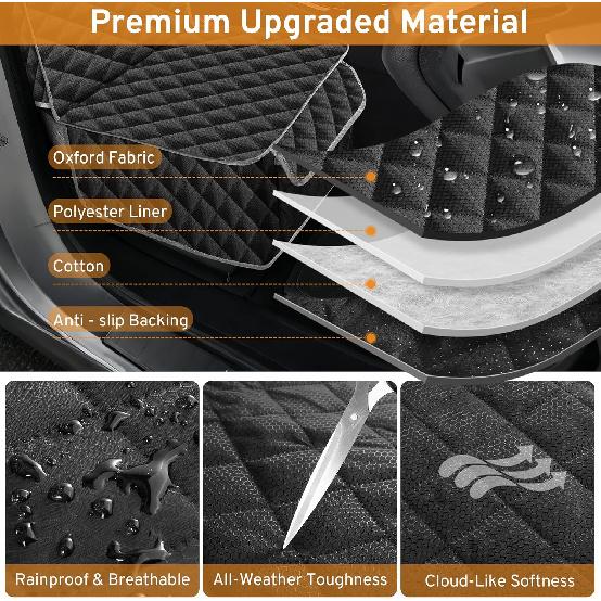 XHRING Dog Car Seat Cover Front Seat Dog Cover for Jeep Wrangler Gladiator Grand Cherokee 2000-2026 SUV Truck Accessories, Waterproof & Nonslip Front