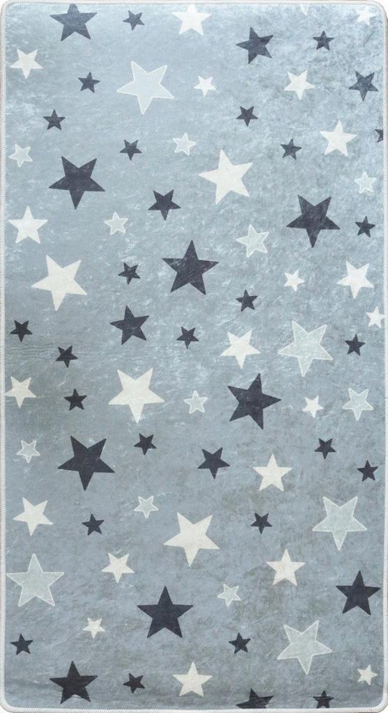 Children's Bedroom Rug 100x150 Cm Polyester Star Grey