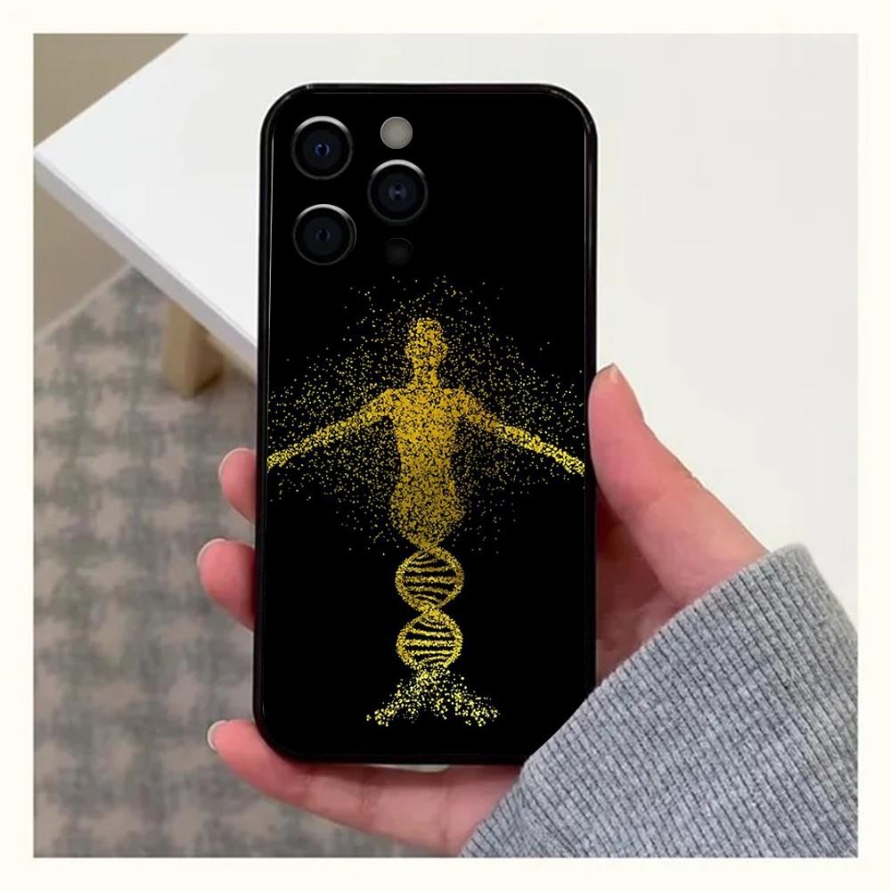 Наука ДНК Биология Чехол для телефона для Apple iPhone 15,14,13,12,11,Pro,X,XS,Max,XR,Plus,Mini Мягкий черный чехол