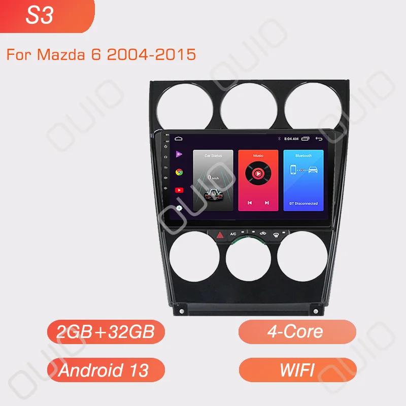 Радио Carplay на Android 13 для Mazda 6 2004 2005 2006 2007 2008-2015 GPS Авто Видеоплеер Android Auto WIFI BT GPS навигация 2DIN